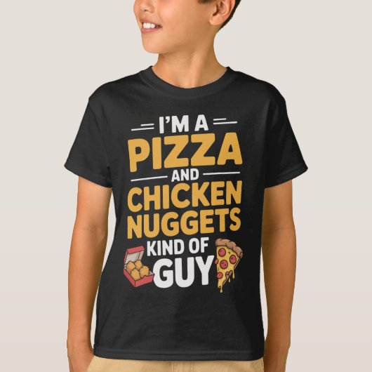 僕はピザとチキンナゲットの男、スナック Tシャツ (正面)