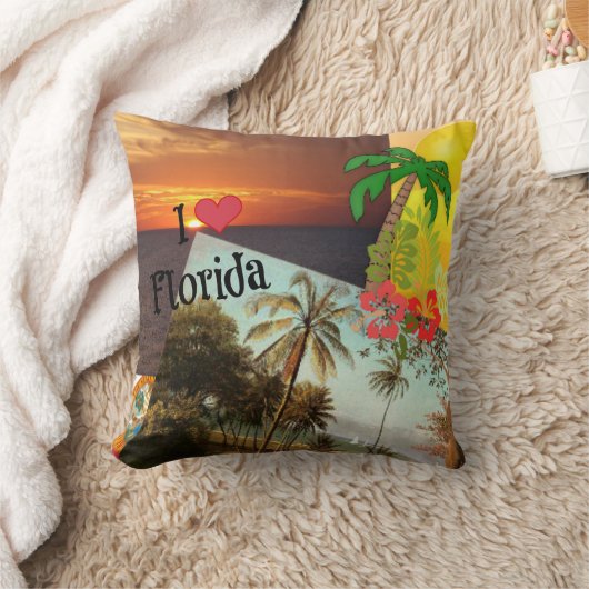 僕はフロリダを愛カラフルし人気がある、トロピカルデザイン クッション (ブランケット)