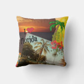 僕はフロリダを愛カラフルし人気がある、トロピカルデザイン クッション (裏面)
