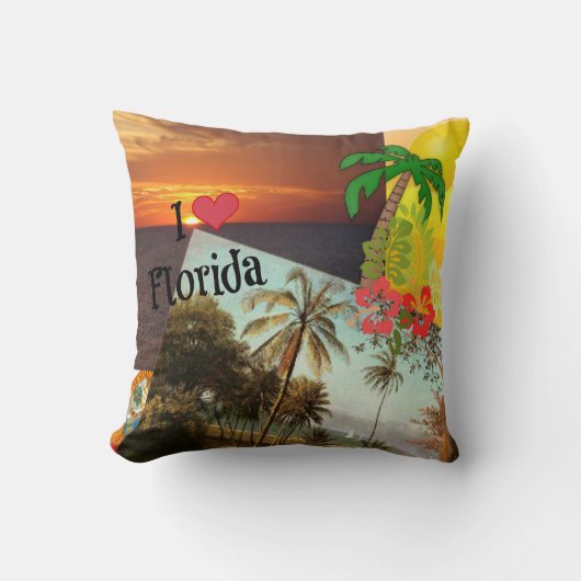 僕はフロリダを愛カラフルし人気がある、トロピカルデザイン クッション (正面)