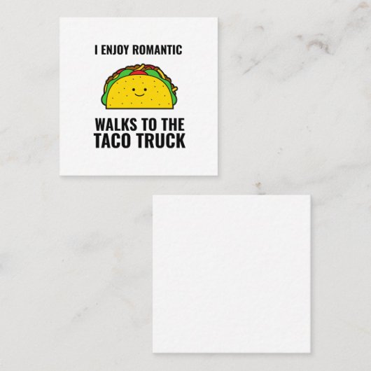 僕はロマ楽しむンチックにタコトラックに手おもしろいを付ける スクエア名刺 (正面/裏面)