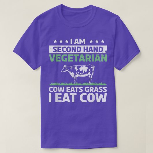僕は中古ベジタリアン食べ牛草食べだ。 Tシャツ (デザイン正面)