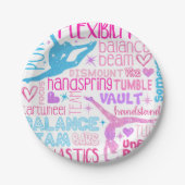 僕は体操の女の子がピンクと紫と青が好きだ ペーパープレート (正面)