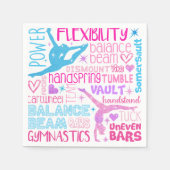 僕は体操の女の子がピンク、紫、青のPapeが好きだ スタンダードカクテルナプキン (正面)