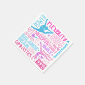 僕は体操の女の子がピンク、紫、青のPapeが好きだ スタンダードカクテルナプキン (角)