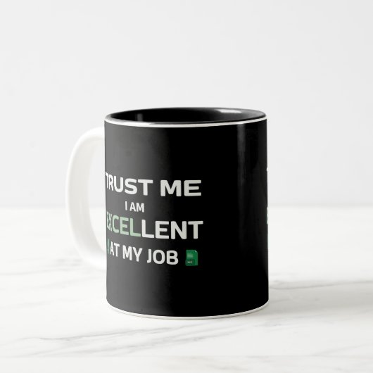 僕は信用して仕事が上手だ ツートーンマグカップ (正面左)