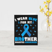 僕は兄のために青を着る 1型糖尿病の意識 T1d カード (黄色い花)