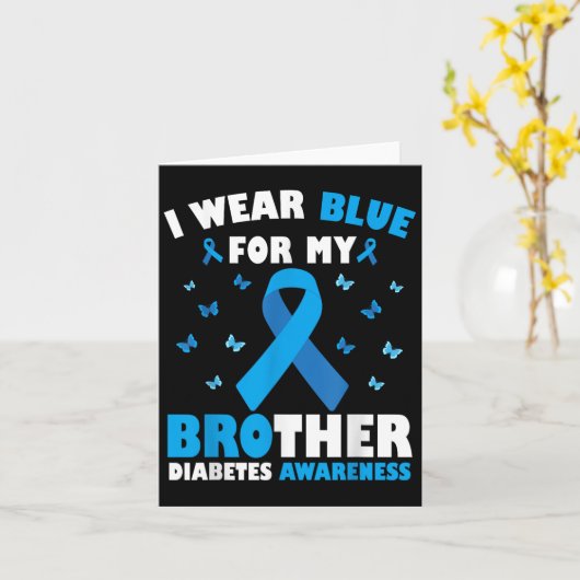 僕は兄のために青を着る 1型糖尿病の意識 T1d カード (黄色い花)