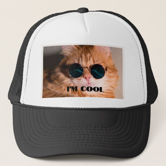 僕は冷クール却硝子動物愛好家帽をかぶった猫だ キャップ (正面)
