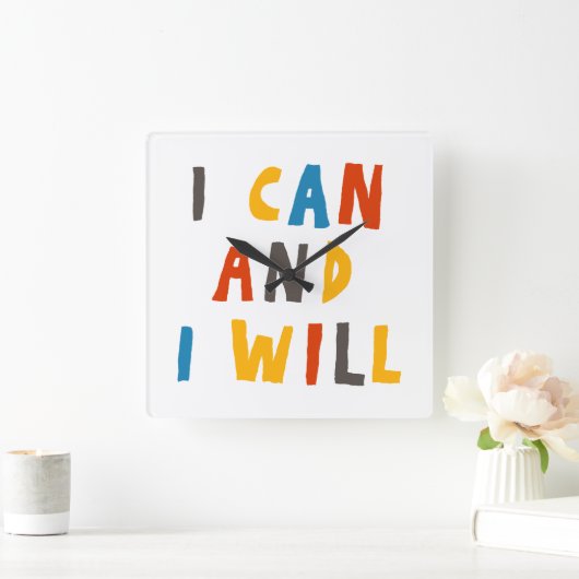 僕は出来る スクエア壁時計 (ホーム)