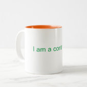 僕は反逆的なコーヒーマグだ ツートーンマグカップ (正面左)