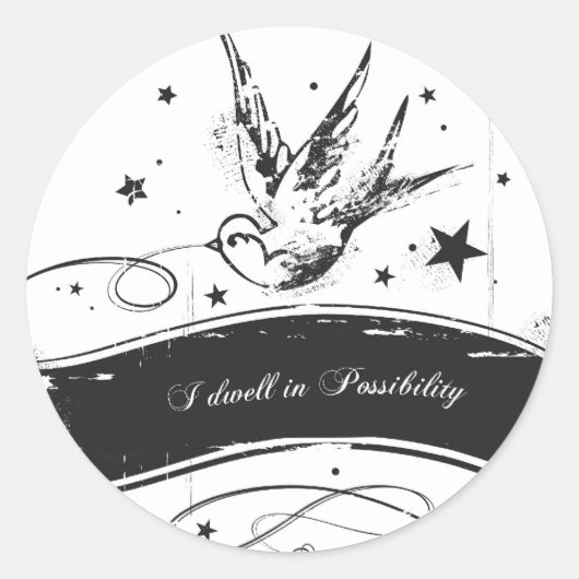 「僕は可能性に住んでいる」 ラウンドシール (正面)