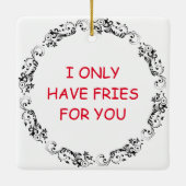 僕は君の為にフライしか持っていない |チーズおもしろいフライ セラミックオーナメント (裏面)
