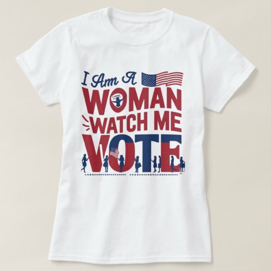 僕は女だから投票を見ている Tシャツ (デザイン正面)