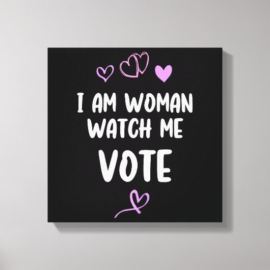 僕は女で投票を見ている キャンバスプリント (正面)