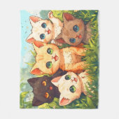 僕は子猫天国の猫デザイン フリースブランケット (正面)