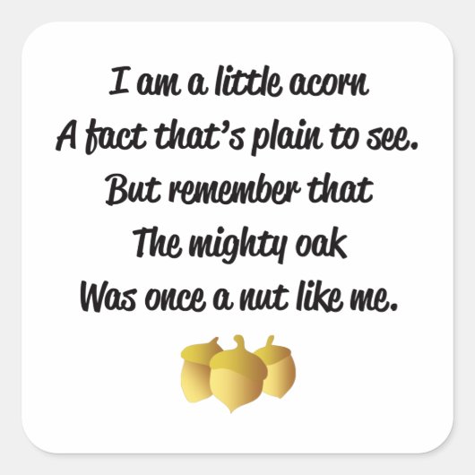 僕は少しどんぐりの詩だ スクエアシール (正面)