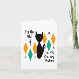 僕は年をとっていないミッドセンチュリーの黒猫モダンの星 カード