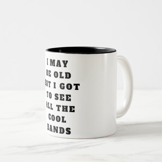 僕は年を取ったかも知れぬ得が楽隊を見物すクールる ツートーンマグカップ (正面右)