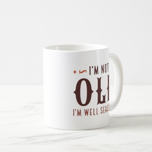 僕は年を取らない、年を取っても気が済まない コーヒーマグカップ (正面右)