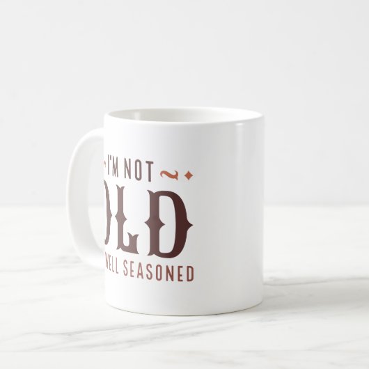 僕は年を取らない、年を取っても気が済まない コーヒーマグカップ (正面左)