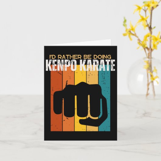 僕は拳法空手アメリカンおもしろいケをやりたい カード (黄色い花)