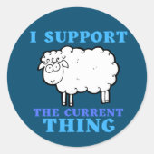 僕は政治の現状を支持おもしろいする ラウンドシール (正面)
