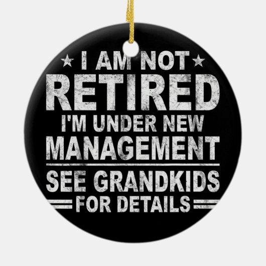 僕は新しい退職した経営の下にいるわけじゃない セラミックオーナメント (裏面)
