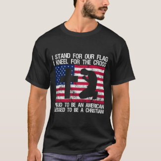 僕は旗のために立って十字架につけ賛美る Tシャツ