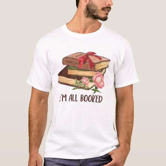 僕は本好きでおもしろいある Tシャツ (正面)