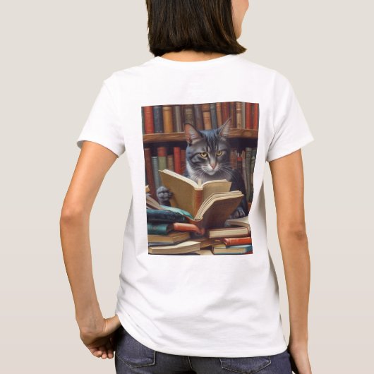 「僕は本猫だおもしろい」という女のTシャツ Tシャツ (裏面)