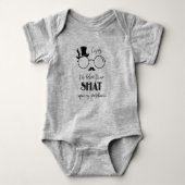 僕は板門に信じ顔を出している ベビーボディスーツ (正面)