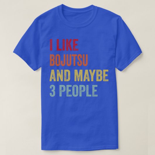 僕は棒術が好きかもしれない3人 Tシャツ (デザイン正面)