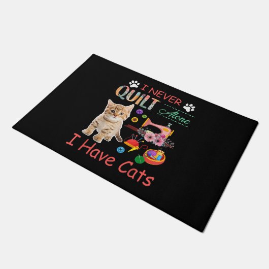 僕は決してキルトしか持っていない猫の性交キルティング ドアマット (アングル)