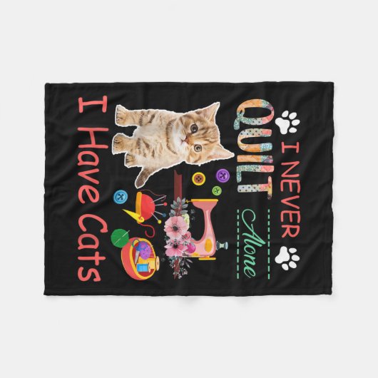 僕は決してキルトしか持っていない猫の性交キルティング フリースブランケット (正面(横))