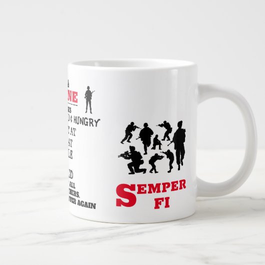 僕は海兵恋しく思だ ジャンボコーヒーマグカップ (右)