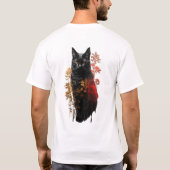 「僕は猫だ」グラフィックTシャツに黒猫Tシャツ Tシャツ (裏面)