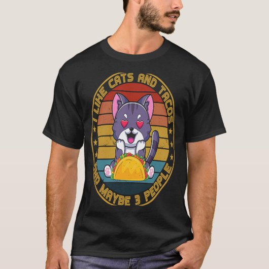 僕は猫タコスが好きで、メキシコの猫は3人くらいかな Tシャツ (正面)
