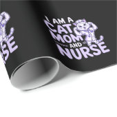 「僕は猫ママでナース：猫好きのデザイン ラッピングペーパー (ロールコーナー)