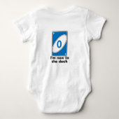 僕は甲板に慣れていない | ベビーおもしろいの衣装と家族 ベビーボディスーツ (裏面)