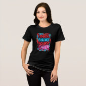 僕は癌に対する暴力を選ぶ トライブレンドTシャツ (正面全面)