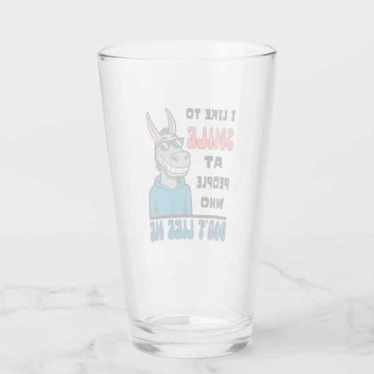 僕は皮肉屋でスマイルするのがおもしろい好きだ タンブラーグラス (裏面)