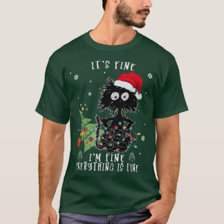 僕は素晴らし全て黒素晴らし猫のクリスマス Tシャツ