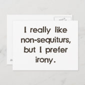 僕は続編でない者は好きだが皮肉を好む ポストカード (正面/裏面)