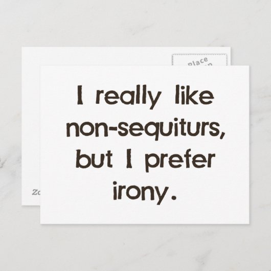僕は続編でない者は好きだが皮肉を好む ポストカード (正面/裏面)