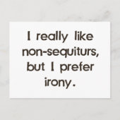 僕は続編でない者は好きだが皮肉を好む ポストカード (正面)