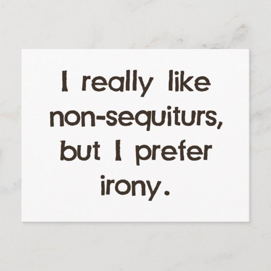 僕は続編でない者は好きだが皮肉を好む ポストカード (正面)