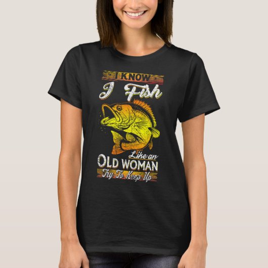 僕は老婆のように魚を釣る Tシャツ (正面)