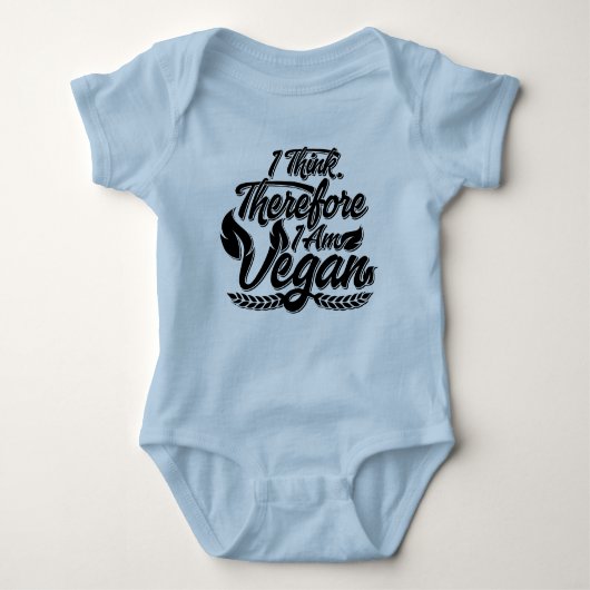 僕は考えだからビーガンだ ベビーボディスーツ (正面)