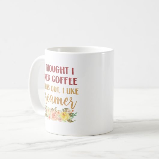 僕は考えコーヒーが好きでクリームが好きになった コーヒーマグカップ (正面左)